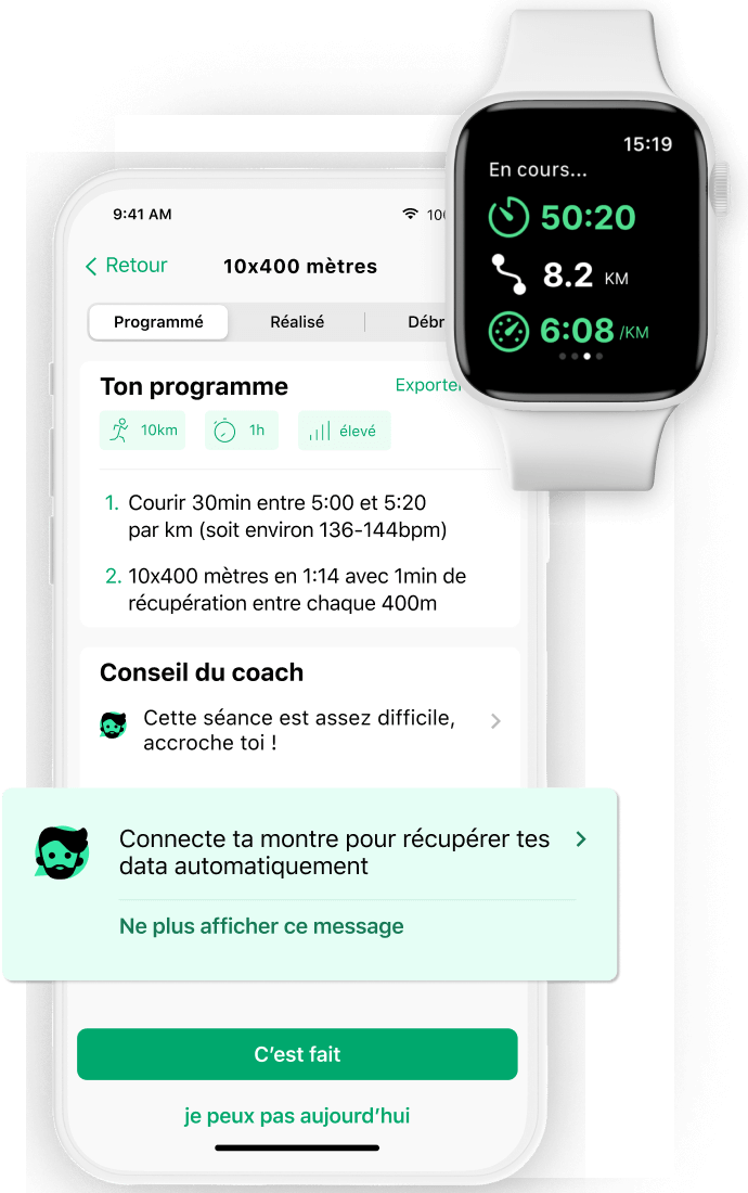 application sur apple watch