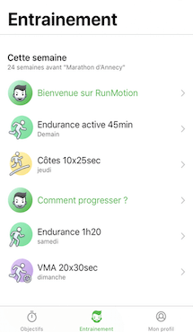 Entrainement RunMotion