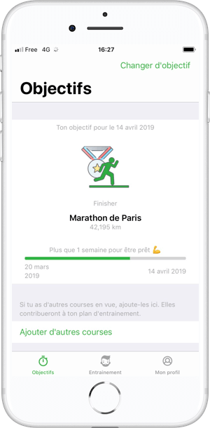 Objectifs RunMotion Coach