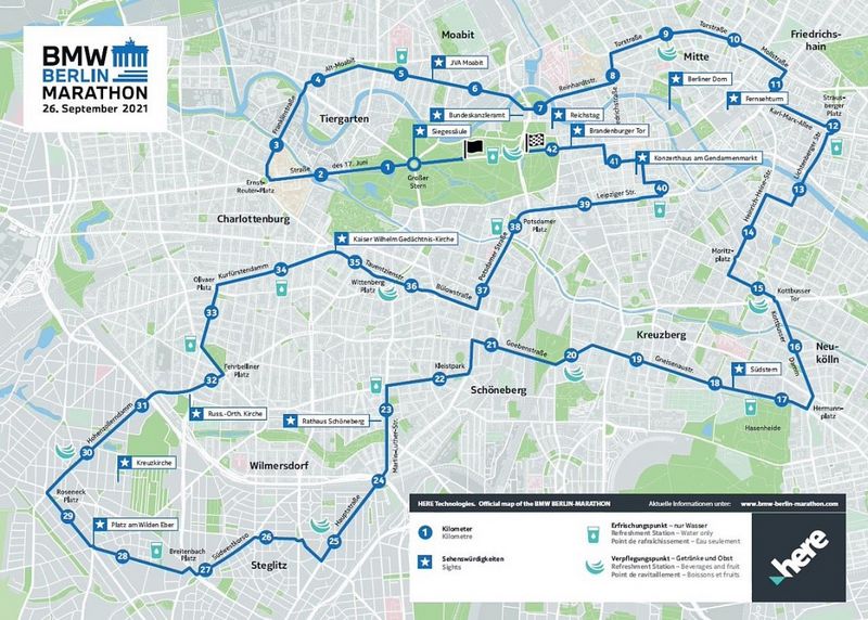 parcours Marathon de Berlin