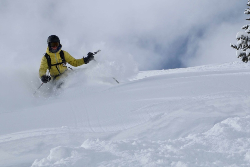 Les bienfaits du ski de randonnée pour le trail en descente dans la neige poudreuse