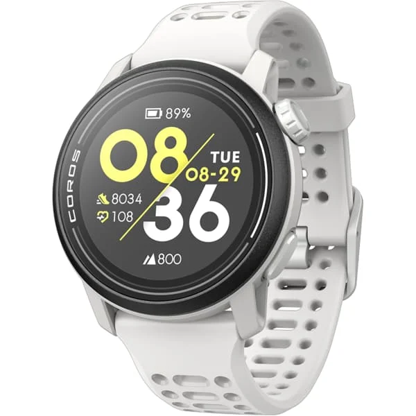 Coros Pace 3 white GPS watch, front view