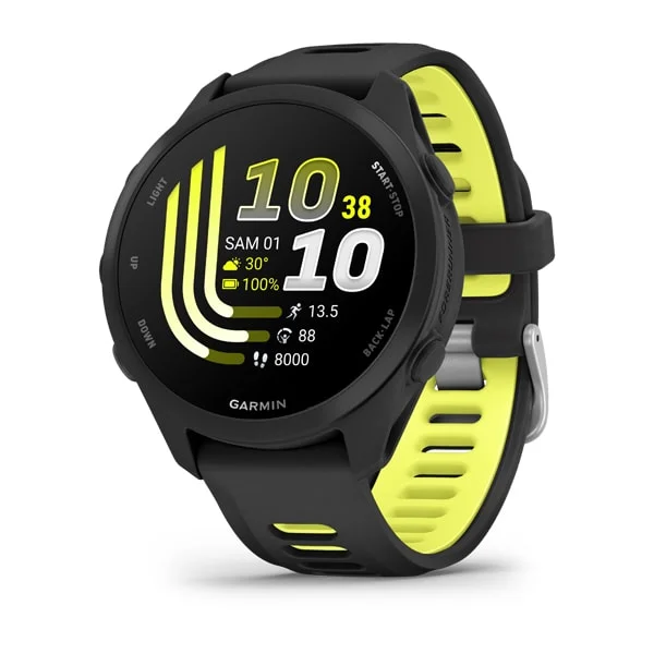 Garmin Forerunner 170 GPS running watch in black and yellow