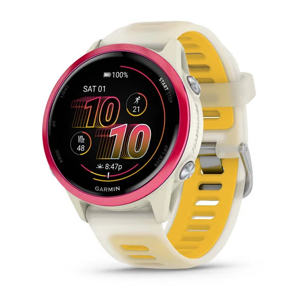 Garmin Forerunner 570 GPS running watch in white and pink