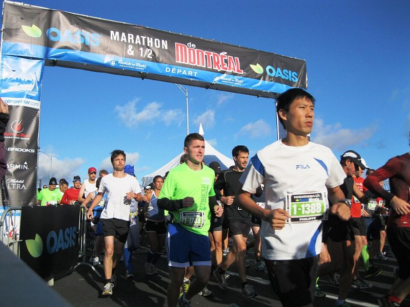 Corredores del maratón de Montreal
