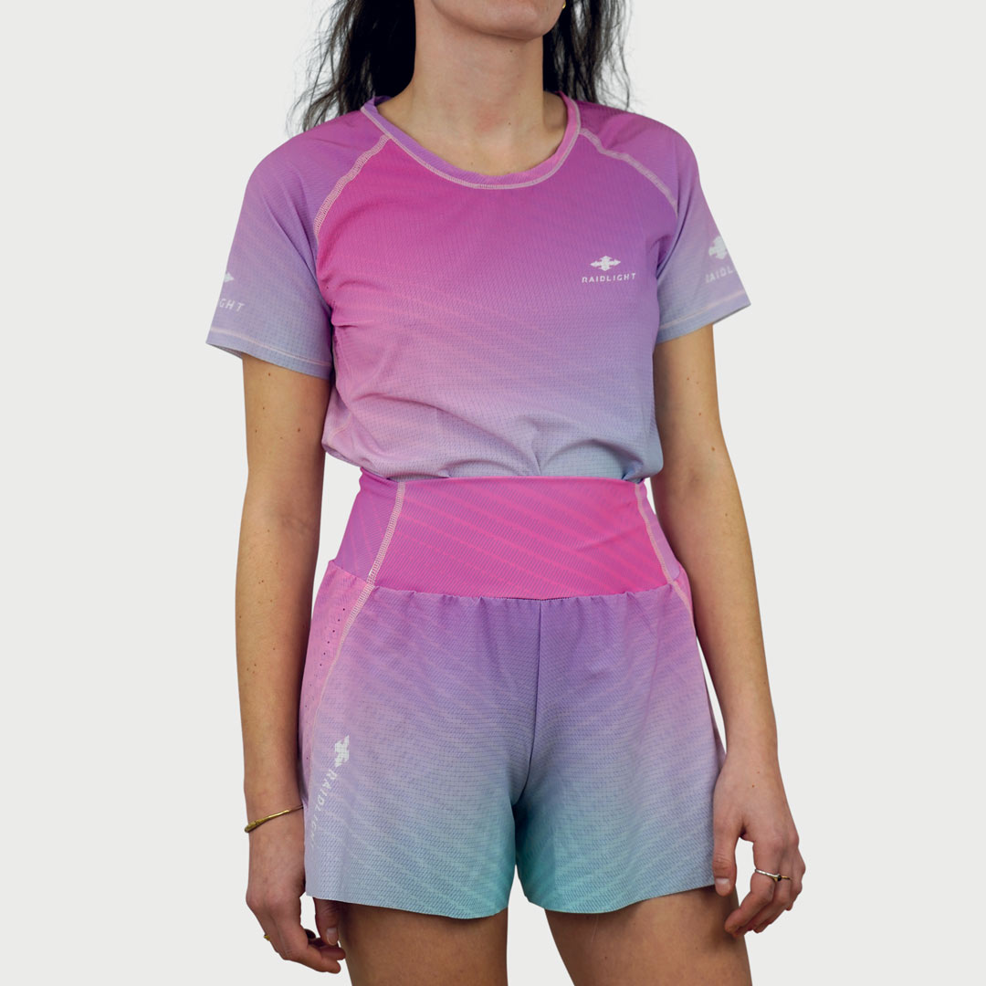 Short de trail RaidLight Sublitech Ecodry femme porté avec le maillot Ecodry